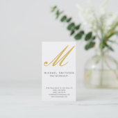 Monogram Modern Simple Business Card Visitenkarte (Stehend Vorderseite)