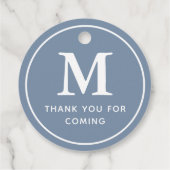 Monogram Modern Simple Chic Danke, dass du gekomme Geschenkanhänger (Rückseite)