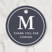 Monogram Modern Simple Chic Danke, dass du gekomme Geschenkanhänger (Rückseite)