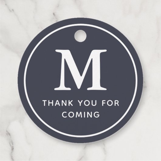 Monogram Modern Simple Chic Danke, dass du gekomme Geschenkanhänger (Rückseite)