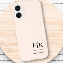 Monogram Modern Simple Chic Mit Monogramm Blush Pi