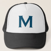 Monogram Modern Simple Classic Blue Truckerkappe (Vorderseite)
