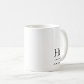 Monogram Modern Simple EleganWhite Mit Monogramm Kaffeetasse (VorderseiteRechts)