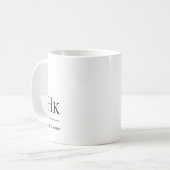 Monogram Modern Simple EleganWhite Mit Monogramm Kaffeetasse (Vorderseite Links)