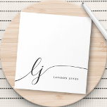 Monogram Modern Simple Feminine Schwarz-weiß Notizblock<br><div class="desc">Monogram Modern Simple Feminine Schwarz-weiß Notepad</div>