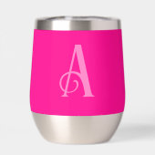 Monogram, Modern Simple Hot Pink und Pink (Rückseite)