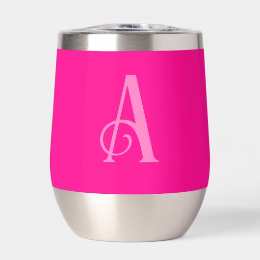 Monogram, Modern Simple Hot Pink und Pink (Vorderseite)