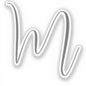 Monogram Modern Simple Minimalist Plain Aufkleber (Vorderseite)