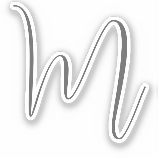 Monogram Modern Simple Minimalist Plain Aufkleber (Vorderseite)