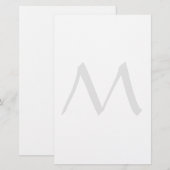 Monogram Modern Simple Minimalist Plain Briefpapier (Vorne/Hinten)