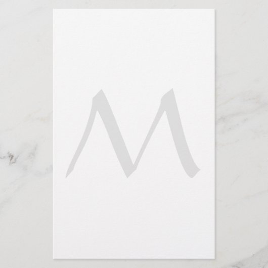 Monogram Modern Simple Minimalist Plain Briefpapier (Vorderseite)