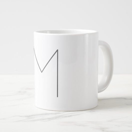 Monogram Modern Simple Minimalist Plain Jumbo-Tasse (Vorderseite Rechts)