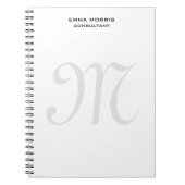 Monogram Modern Simple Minimalist Plain Notizblock (Vorderseite)