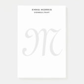 Monogram Modern Simple Minimalist Plain Post-it Klebezettel (Vorderseite)