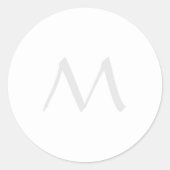 Monogram Modern Simple Minimalist Plain Runder Aufkleber (Vorderseite)