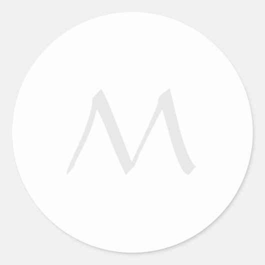 Monogram Modern Simple Minimalist Plain Runder Aufkleber (Vorderseite)