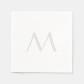 Monogram Modern Simple Minimalist Plain Serviette (Vorderseite)