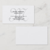 Monogram Modern Simple Minimalist Plain Visitenkarte (Vorne/Hinten)