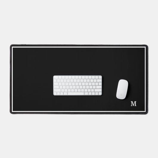 Monogram Modern Simple Minimalistisch Eleganframe Schreibtischunterlage (Tastatur & Maus)