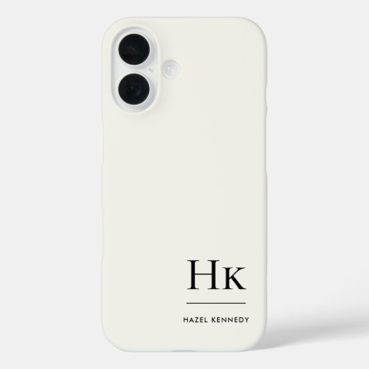 Monogram Modern Simple Monogrammed Ivory White Case-Mate iPhone Hülle (Rückseite)
