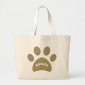 Monogram Modern Simple Niedlich Paw Print Jumbo Stoffbeutel (Vorne)