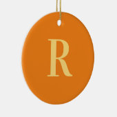 Monogram Modern Simple Orange Keramik Ornament (Rechts)