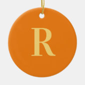Monogram Modern Simple Orange Keramik Ornament (Vorne)