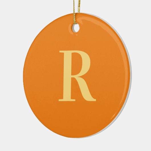 Monogram Modern Simple Orange Keramik Ornament (Links)