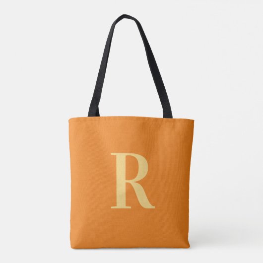 Monogram Modern Simple Orange Tasche (Rückseite)