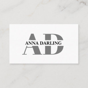 Monogram Modern Simple Print Business Card Visitenkarte