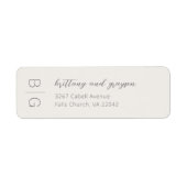 Monogram Modern Simple Wedding Rücksendeadresse (Vorne)