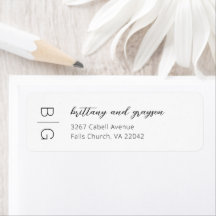 Monogram Modern Simple Wedding Rücksendeadresse La
