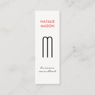 Monogram, Modern Sleek and Slim 2 Mini Visitenkarte