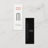 Monogram, Modern Sleek and Slim 2 Mini Visitenkarte (Vorne/Hinten)
