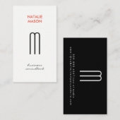 Monogram, Modern Sleek and Slim 2 Visitenkarte (Vorne/Hinten)