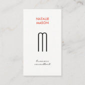 Monogram, Modern Sleek and Slim 2 Visitenkarte (Vorderseite)