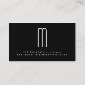 Monogram, modern Sleek and Slim 3 Visitenkarte (Rückseite)