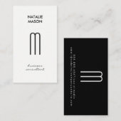 Monogram, Modern Sleek und Slim Visitenkarte (Vorne/Hinten)