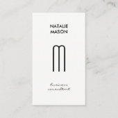 Monogram, Modern Sleek und Slim Visitenkarte (Vorderseite)