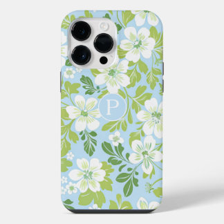 Monogram Modern Spring Primel Blumenmuster iPhone 14 Pro Max Hülle