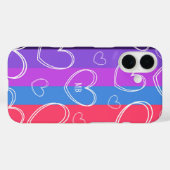 Monogram Modern Stripe Liebe Heart Girly Case-Mate iPhone Hülle (Rückseite (Horizontal))