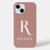Monogram Modern Stylish Beige Case-Mate iPhone Hülle (Rückseite)