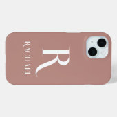 Monogram Modern Stylish Beige Case-Mate iPhone Hülle (Rückseite (Horizontal))