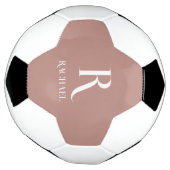 Monogram Modern Stylish Beige Fußball (Gedreht)