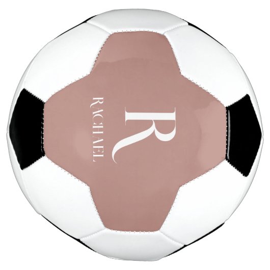 Monogram Modern Stylish Beige Fußball (Gedreht)