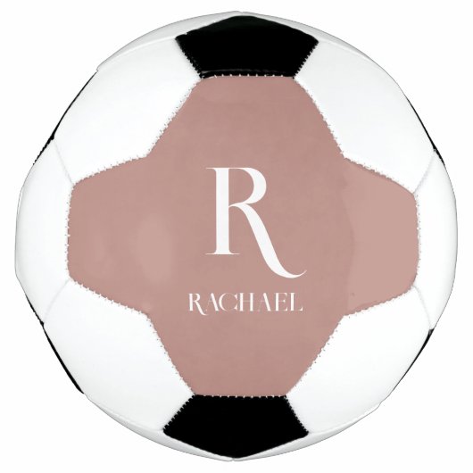 Monogram Modern Stylish Beige Fußball (Vorderseite)