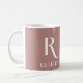 Monogram Modern Stylish Beige Kaffeetasse (Links)