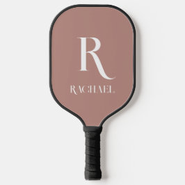 Monogram Modern Stylish Beige Pickleball Schläger