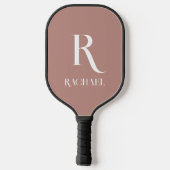 Monogram Modern Stylish Beige Pickleball Schläger (Rückseite)