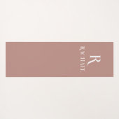 Monogram Modern Stylish Beige Yogamatte (Rückseite (Horizontal))